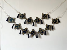 Load image into Gallery viewer, Hajj Mubarak Celebration Hand-Painted Banner Black and Gold. Garland Streamer Bunting