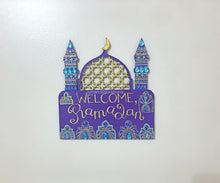 Load image into Gallery viewer, Midnight Eid & Ramadan Dual Welcome Sign with Moon and Stars Garland