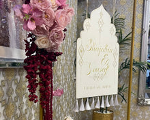 Load image into Gallery viewer, Hanging Wedding Welcome Sign with Tassels