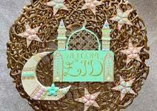 Load image into Gallery viewer, Dawn Dual Eid &amp; Ramadan Welcome Sign with Moon and Stars Garland