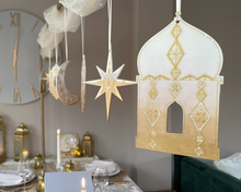 Load image into Gallery viewer, Decorative Ramadan lanterns and clock on a table with a neutral background