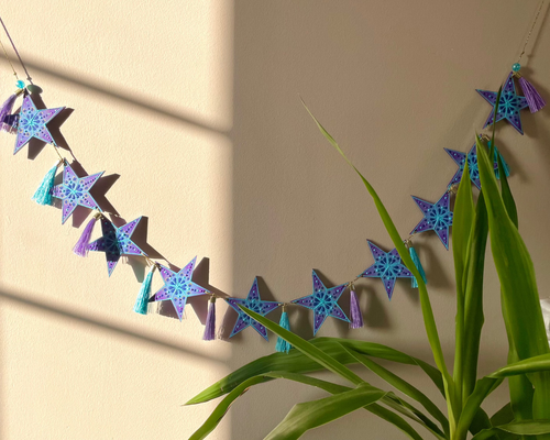 Midnight Imperial Star Tassel Garland