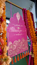 Load image into Gallery viewer, Hanging Mehndi Welcome Sign with Tassels