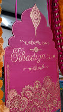 Load image into Gallery viewer, Hanging Mehndi Welcome Sign with Tassels